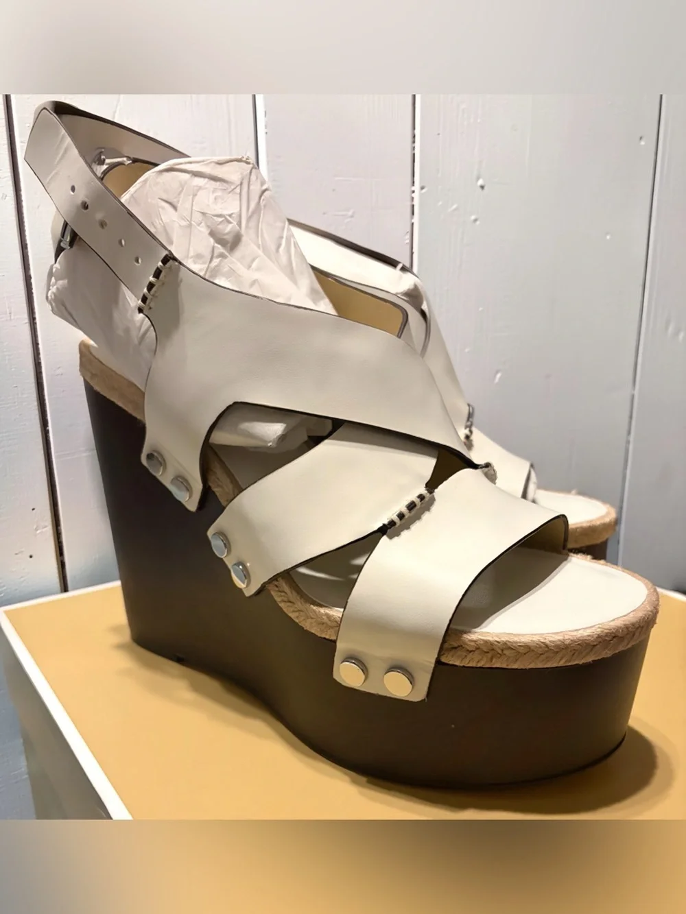 Michael Kors white wedges